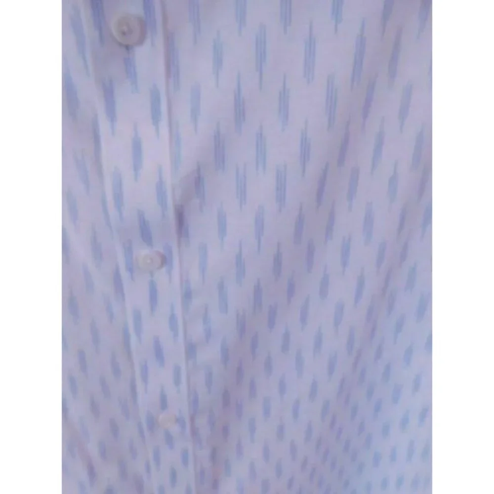 Travis Mathew Men's Dress Shirt 2XL XXL White with Blue
